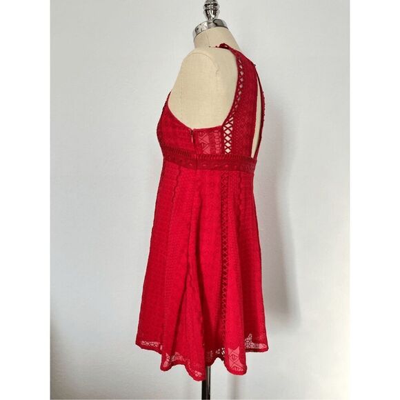 Free People Women’s 2 Wherever You Go Red Lace Dress - Picture 9 of 12